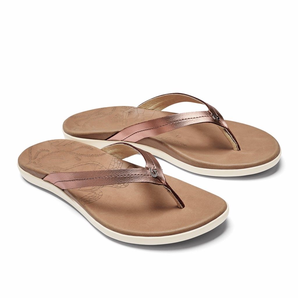 Sandalias Olukai Honu - Chanclas Mujer Rosas 20350-716